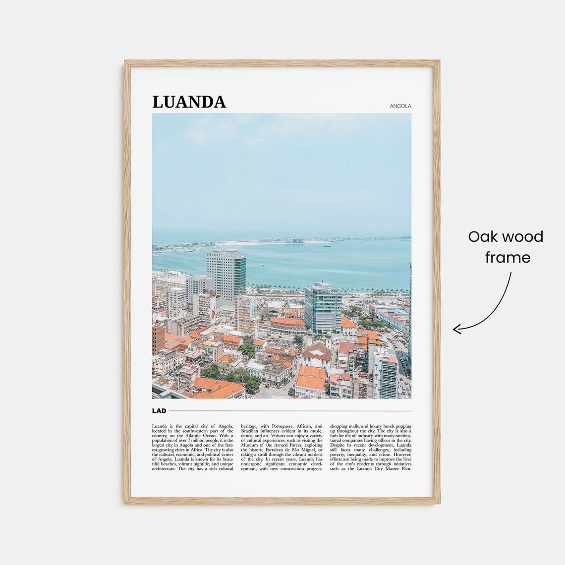Luanda Angola Coastal Capital City Ocean Bay Skyline Panorama Poster - Image 3