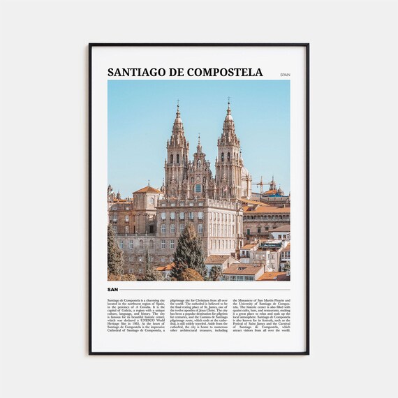 Santiago De Compostela Travel Poster, City Wall Art