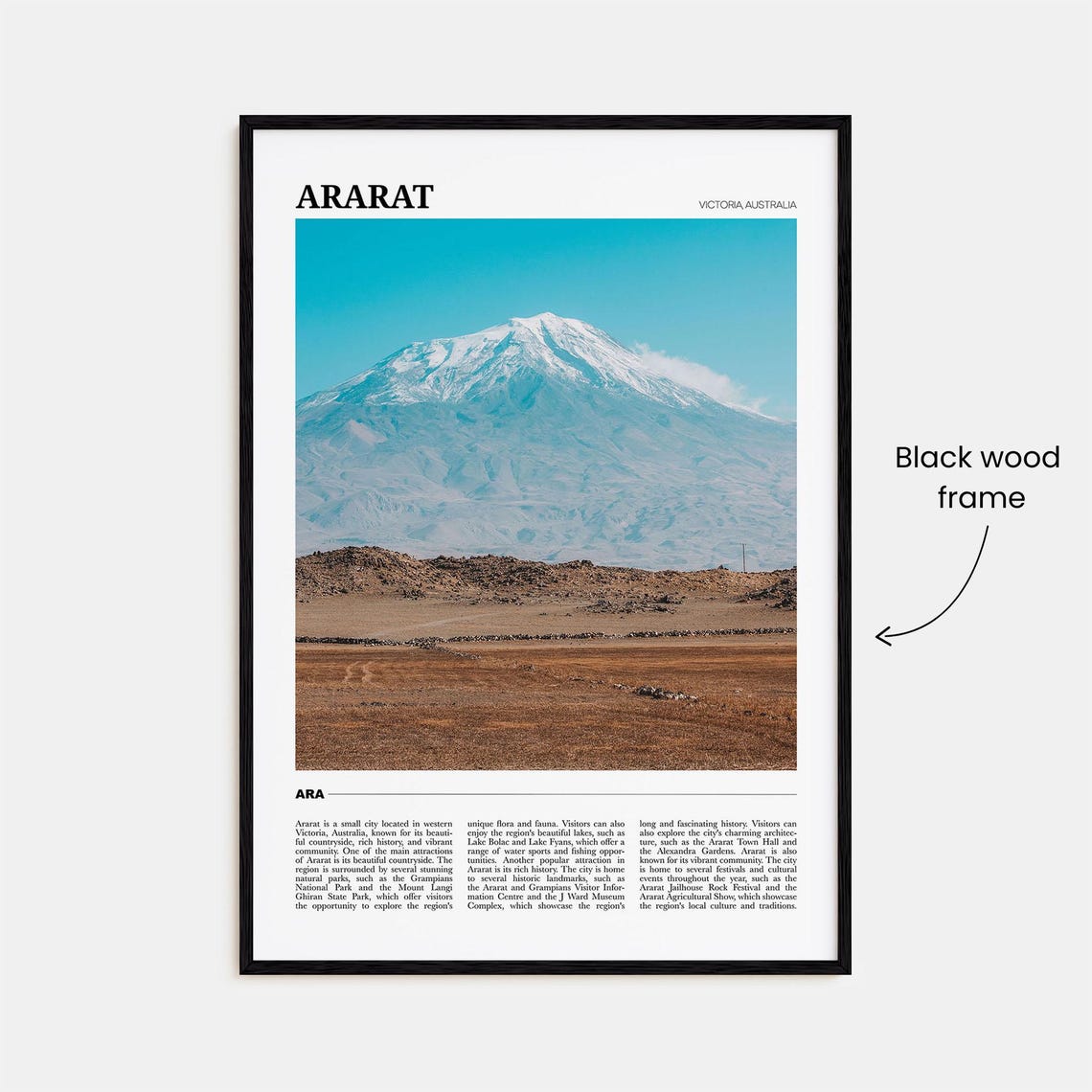 Ararat Victoria Australia Snow Capped Mountain Scenery Poster - Image 2