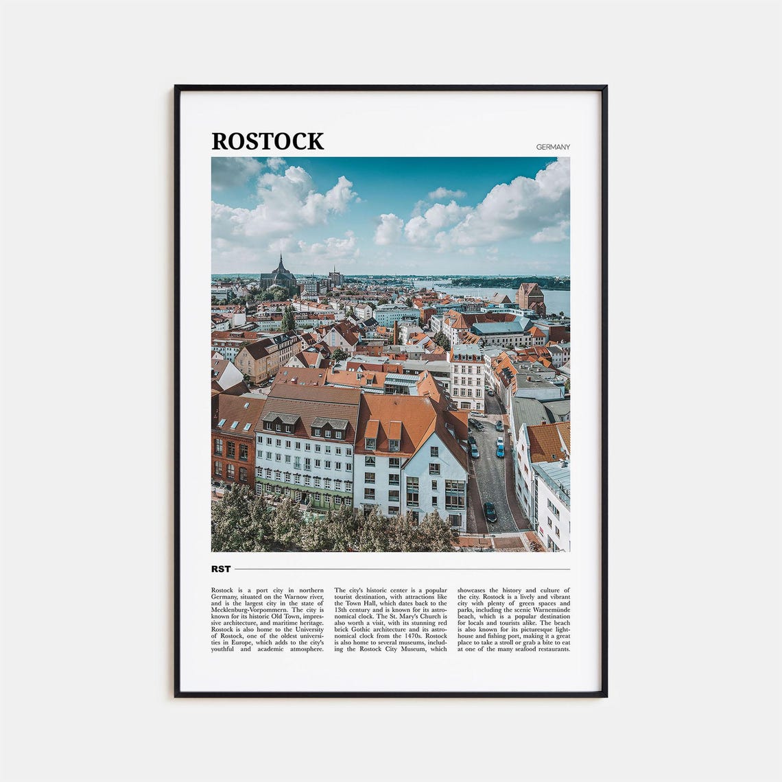 Rostock Travel Poster Rostock Wall Art Rostock Poster Print Rostock Photo Rostock Decor Germany