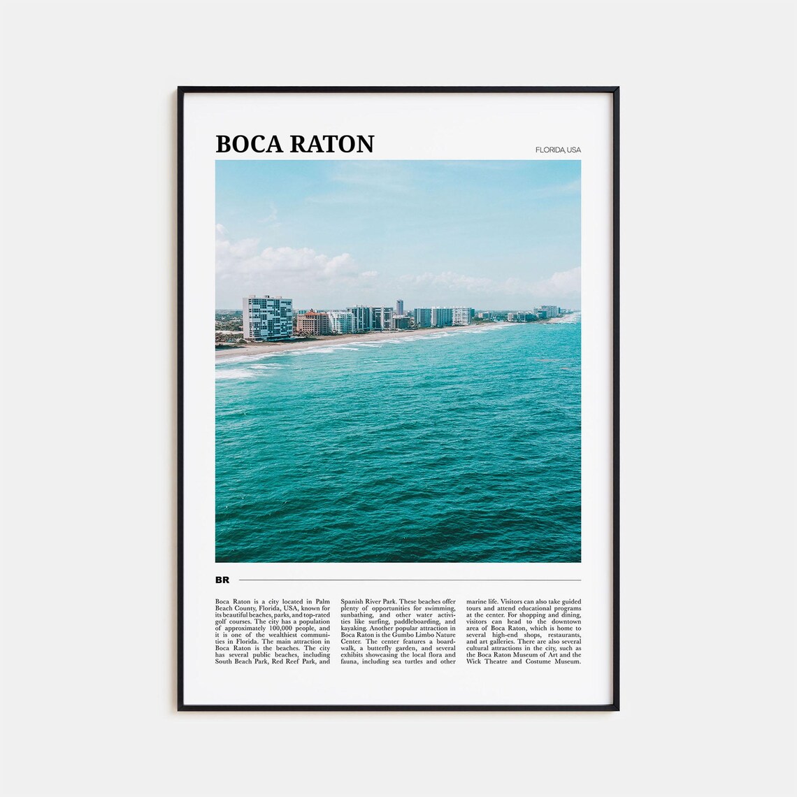 Boca Raton Travel Poster, Florida USA Art Print