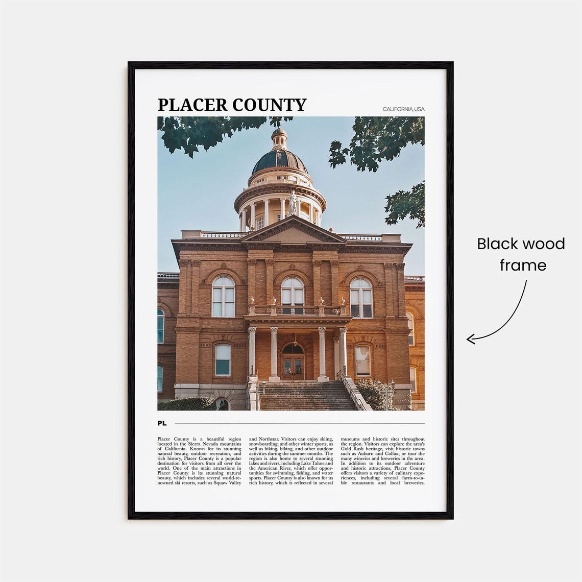 Placer County California USA Historic Courthouse Dome Poster - Image 2