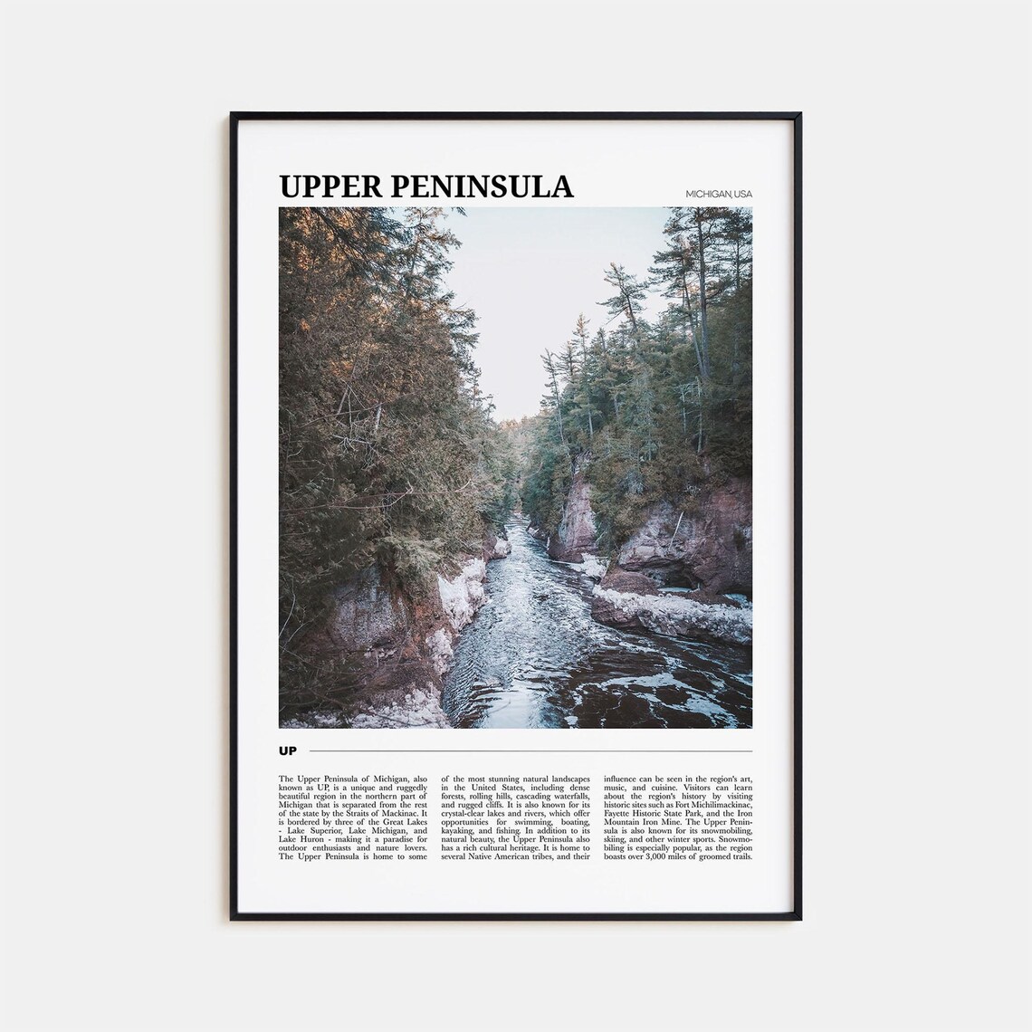 Upper Peninsula Travel Poster, Michigan USA