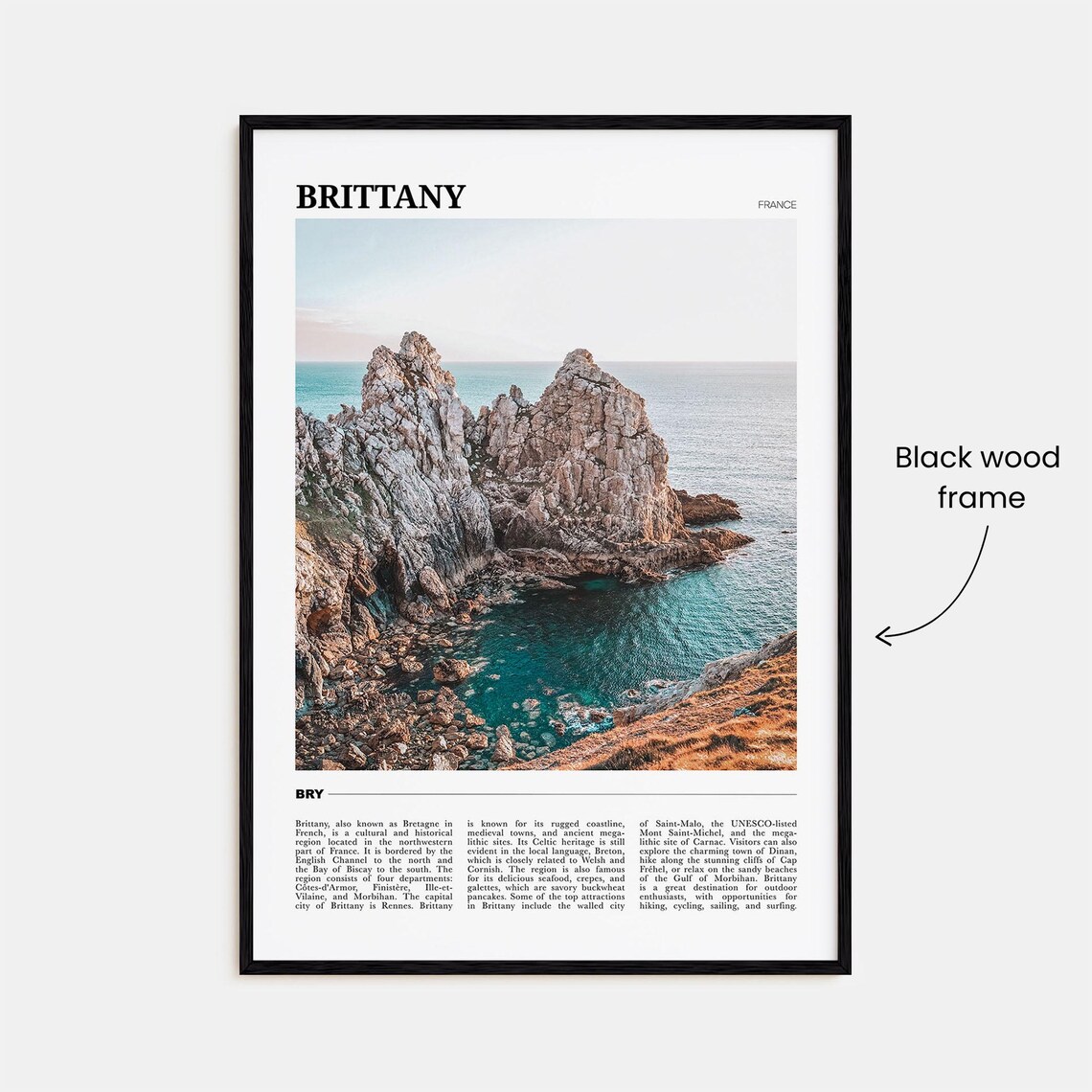 Brittany France Rocky Coast Sea Stacks Ocean Photo Travel Poster - Image 2