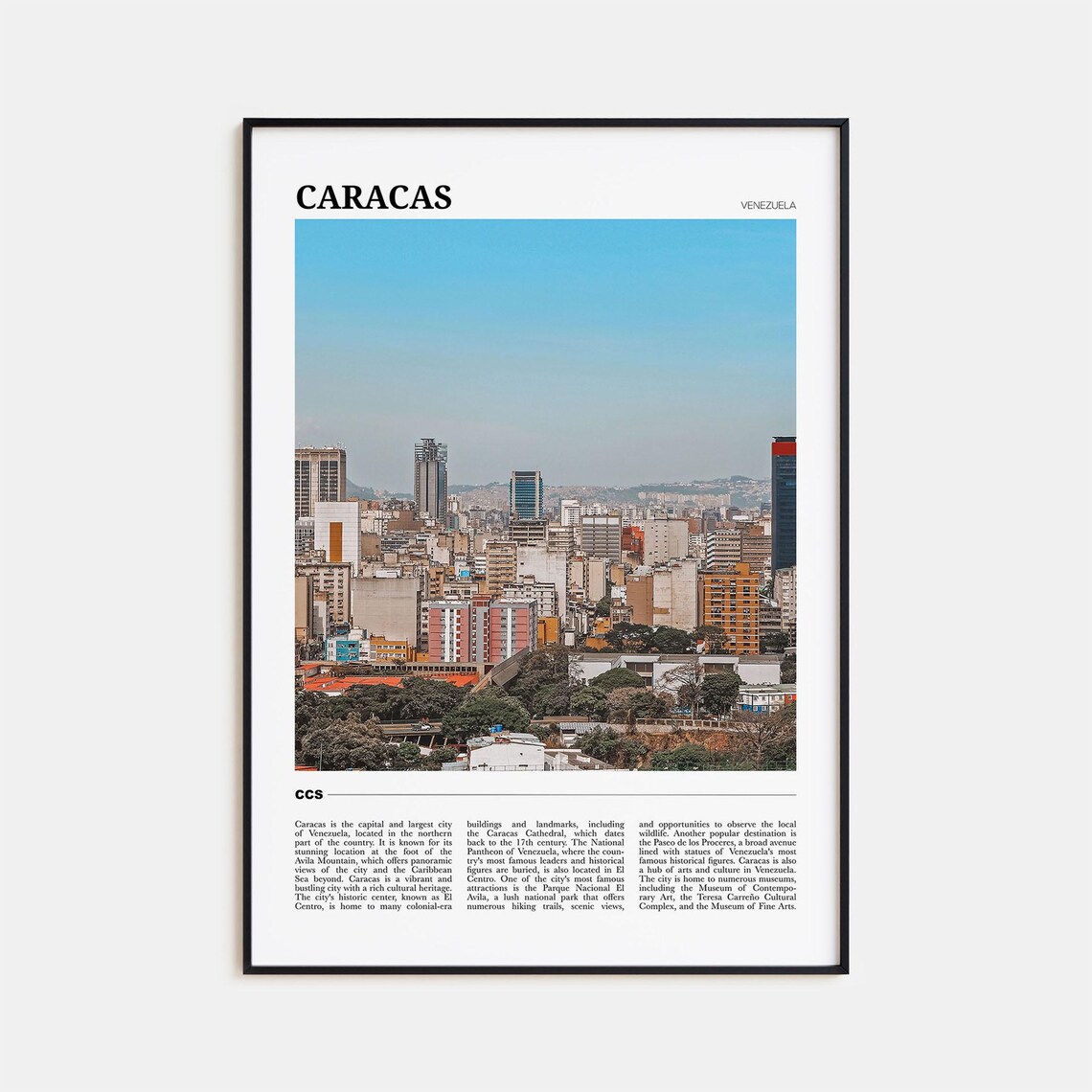Caracas Venezuela City Skyline Towers Urban Photo Travel Poster