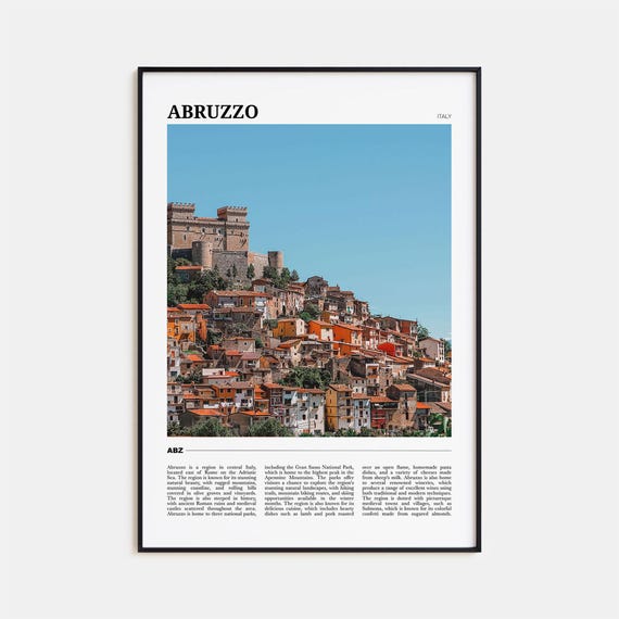 Abruzzo Travel Poster, Italy Travel Poster Print