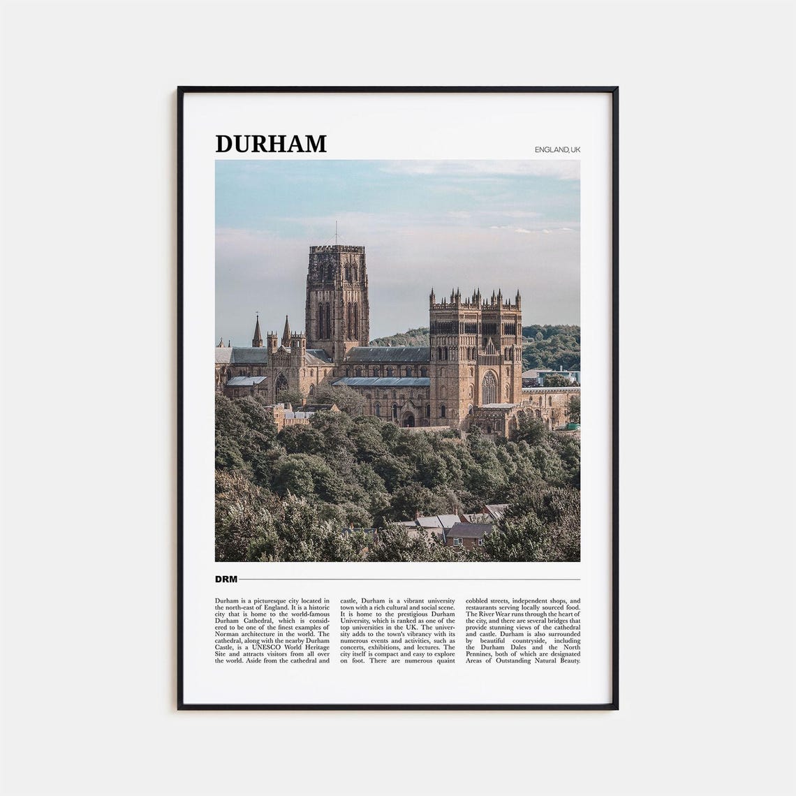 Durham England Cathedral Norman Architecture Photography Poster