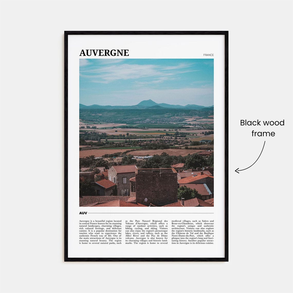 Auvergne France Volcanic Hills Village Vista Travel Poster Series - Image 2