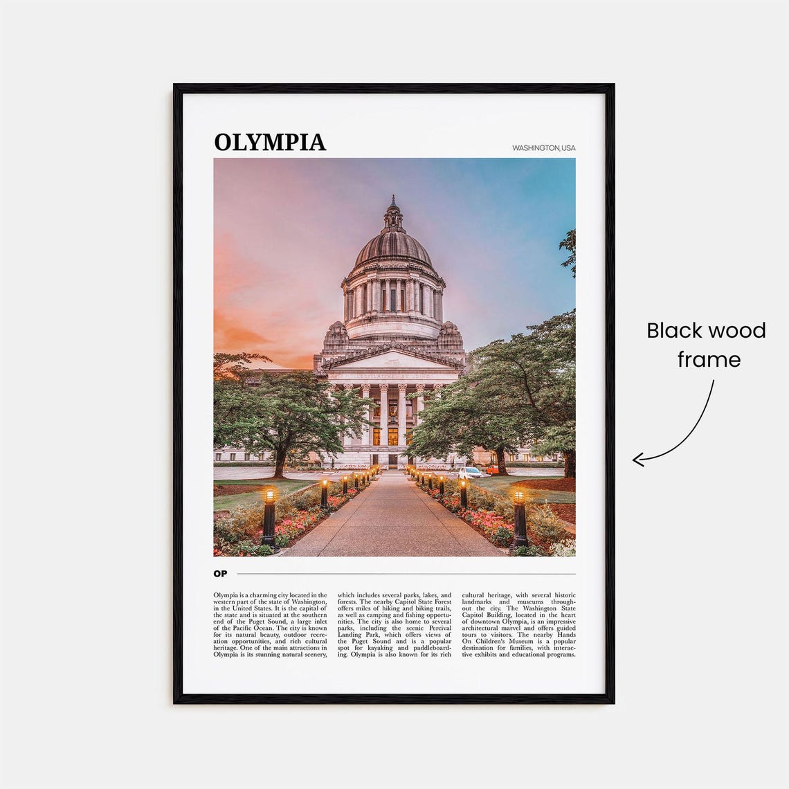 Olympia Washington USA State Capitol Sunset Dome Gardens Photo Poster - Image 2