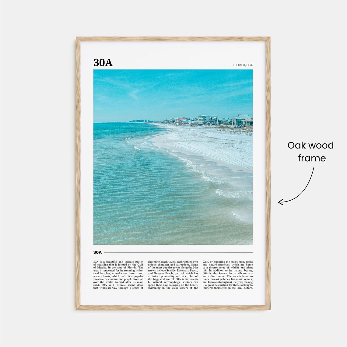 30A Travel Poster, Florida USA Travel Poster - Image 3