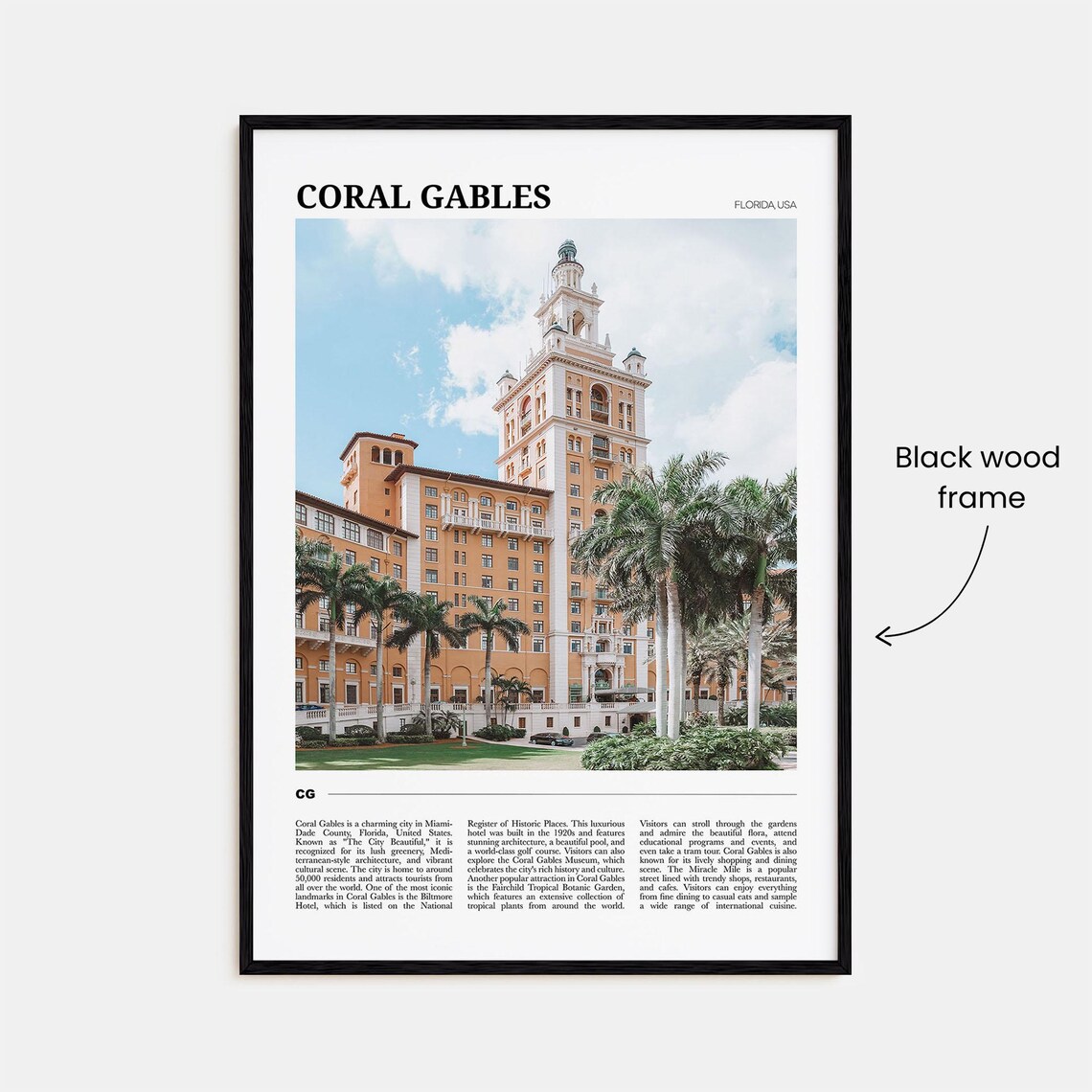 Coral Gables Travel Poster, Florida Travel Print - Image 2