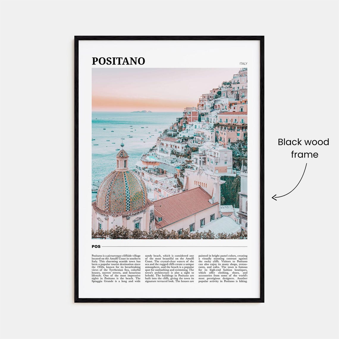 Positano Italy Amalfi Coast Seaside Cliff Town Sunset Poster - Image 2