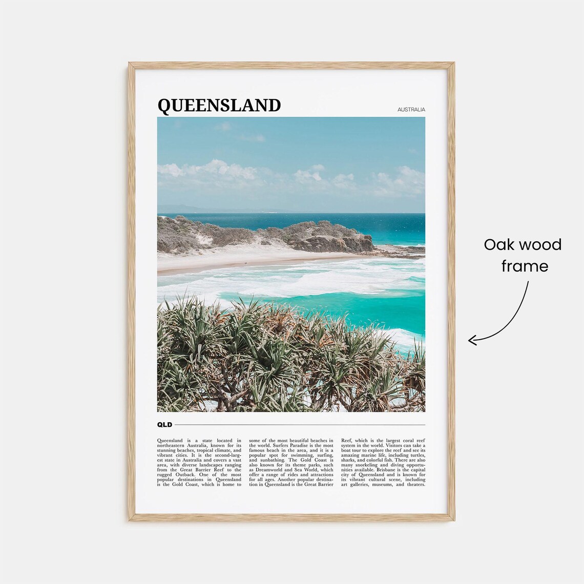 Queensland Australia Rocky Beach Coastline Travel Photo Poster - Image 3