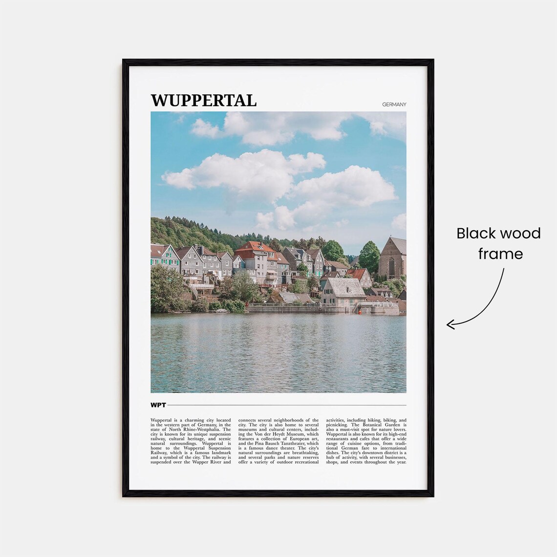 Wuppertal Germany Riverside Historic Houses Old Town Travel Poster - Image 2