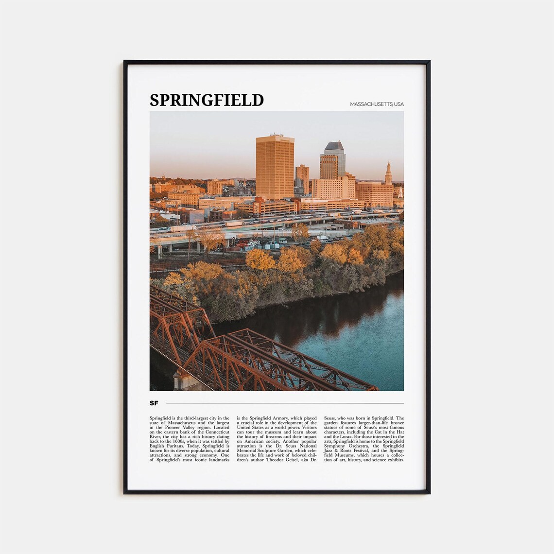 Springfield Travel Poster, Massachusetts Travel Poster