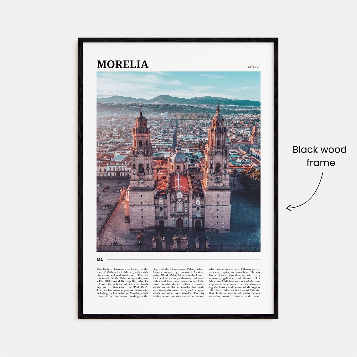 Morelia Mexico Cathedral Twin Towers Colonial City Travel Poster - Image 2