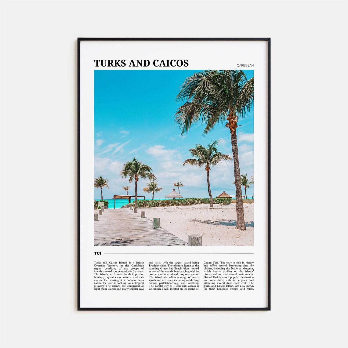 Turks And Caicos Islands Travel Poster, Island Art Print