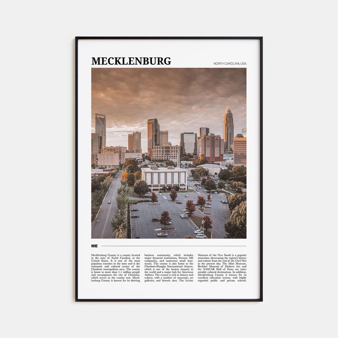 Mecklenburg County Travel Poster Mecklenburg Wall Art Mecklenburg Poster Print Mecklenburg Photo Mecklenburg Decor