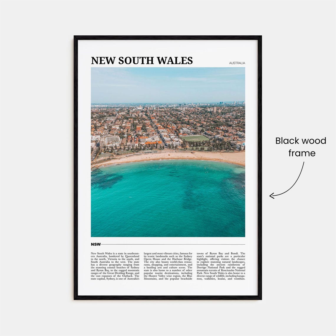 New South Wales Australia Beach Aerial Turquoise Coast Travel Poster - Image 2