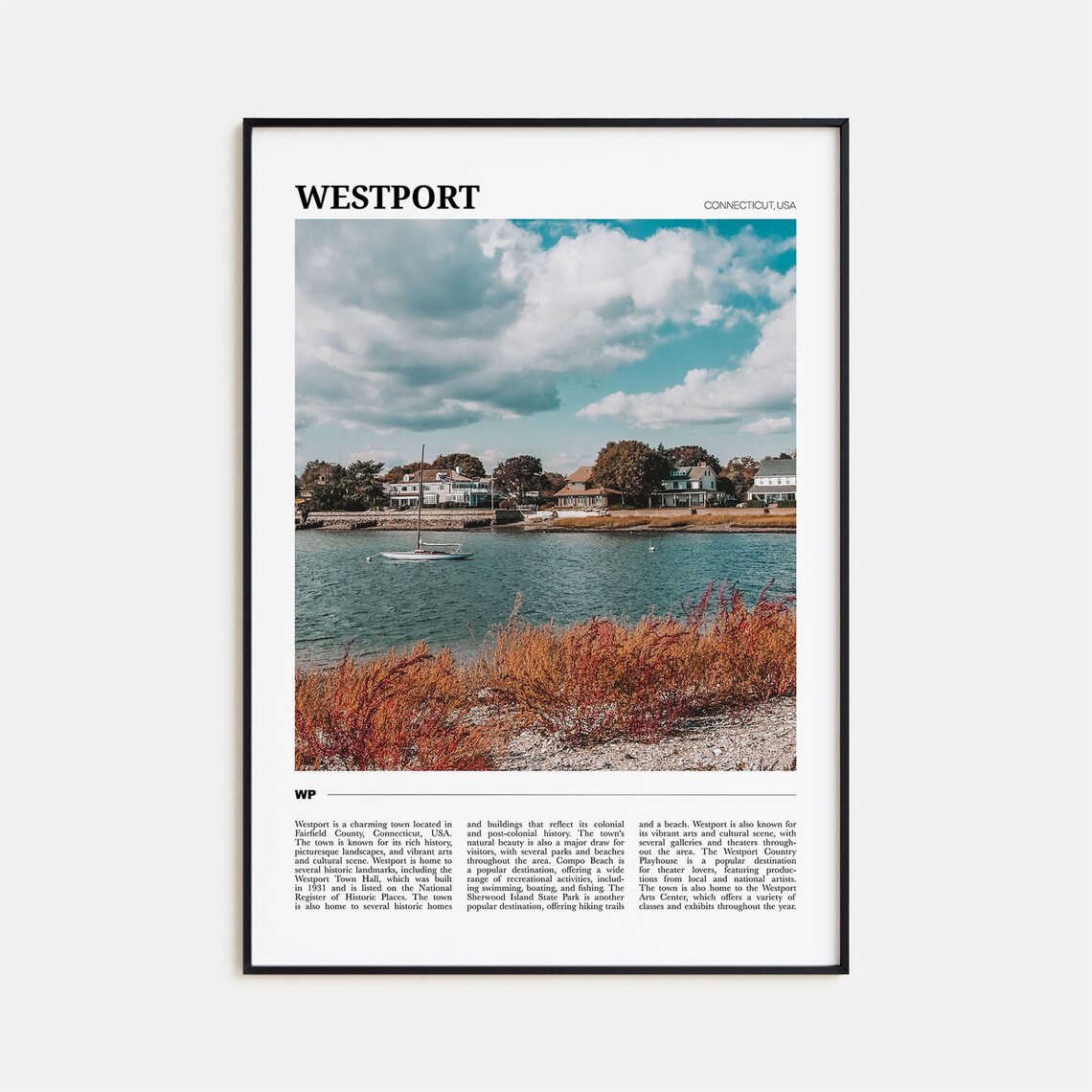 Westport Travel Poster, Connecticut Wall Art Print