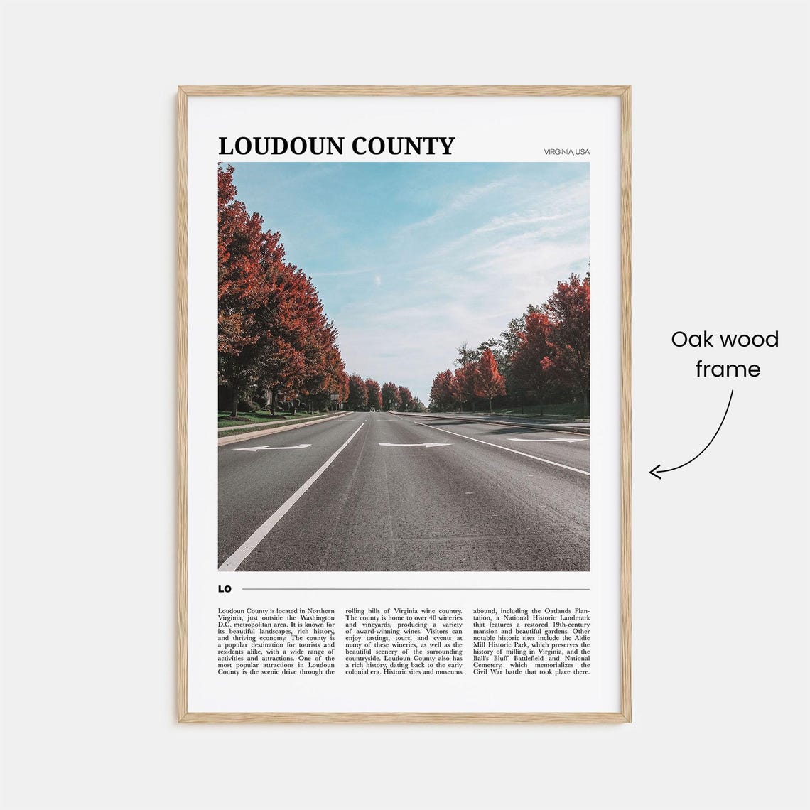 Loudoun County Virginia Autumn Road Red Trees Scenic Drive Poster - Image 3