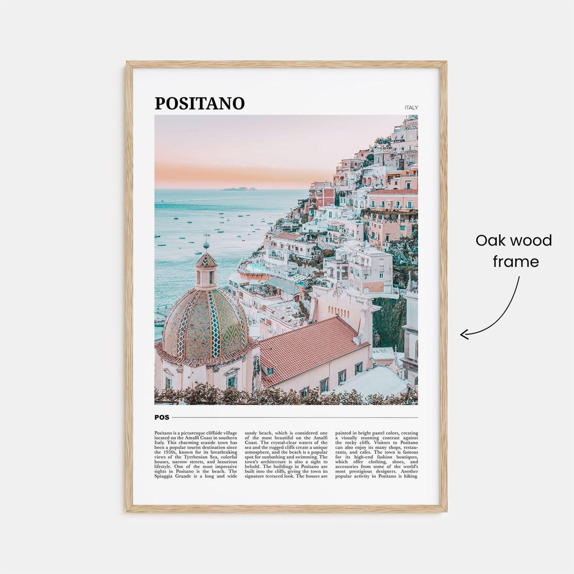 Positano Italy Amalfi Coast Seaside Cliff Town Sunset Poster - Image 3