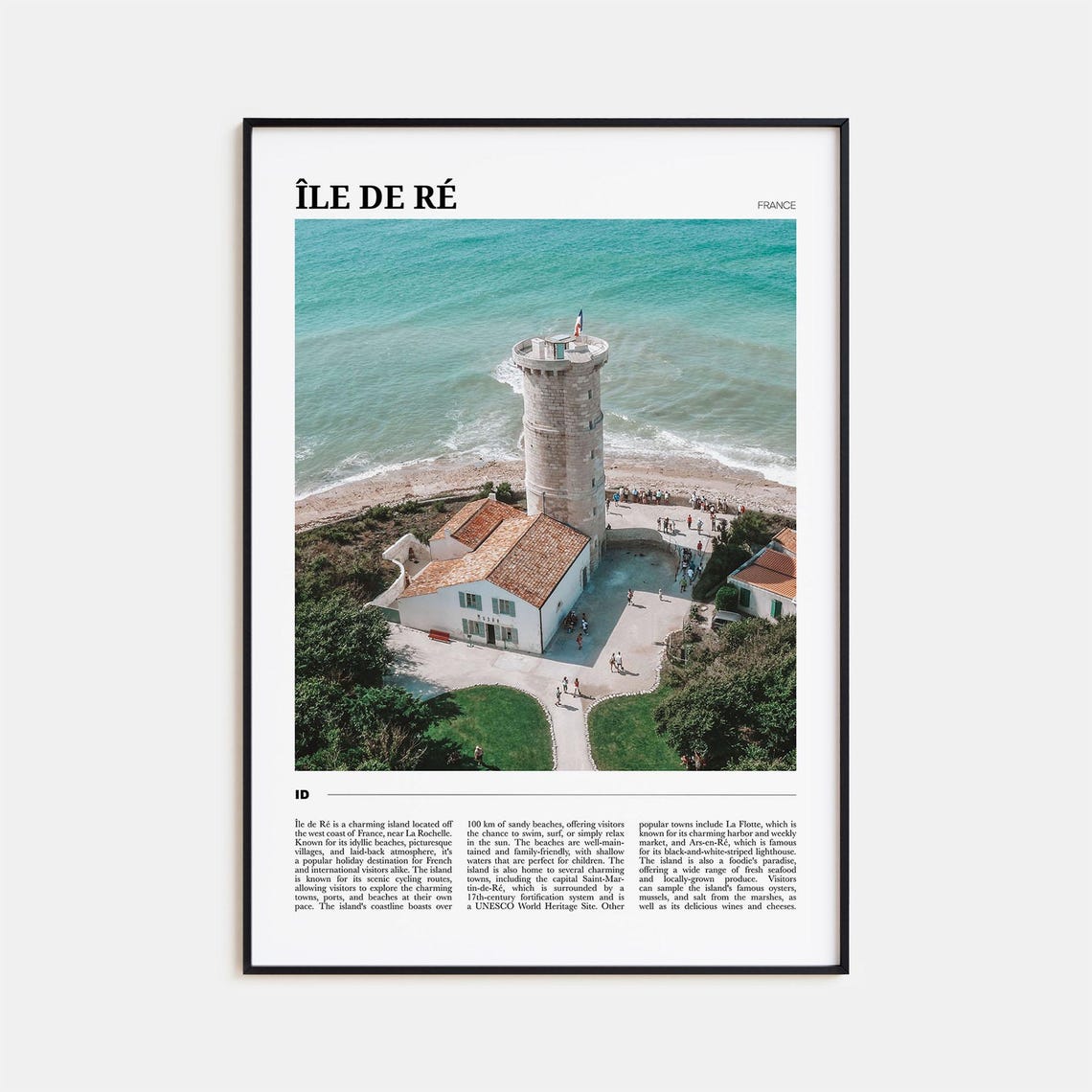 Ile de Re France Coastal Lighthouse Aerial Seaside Travel Poster