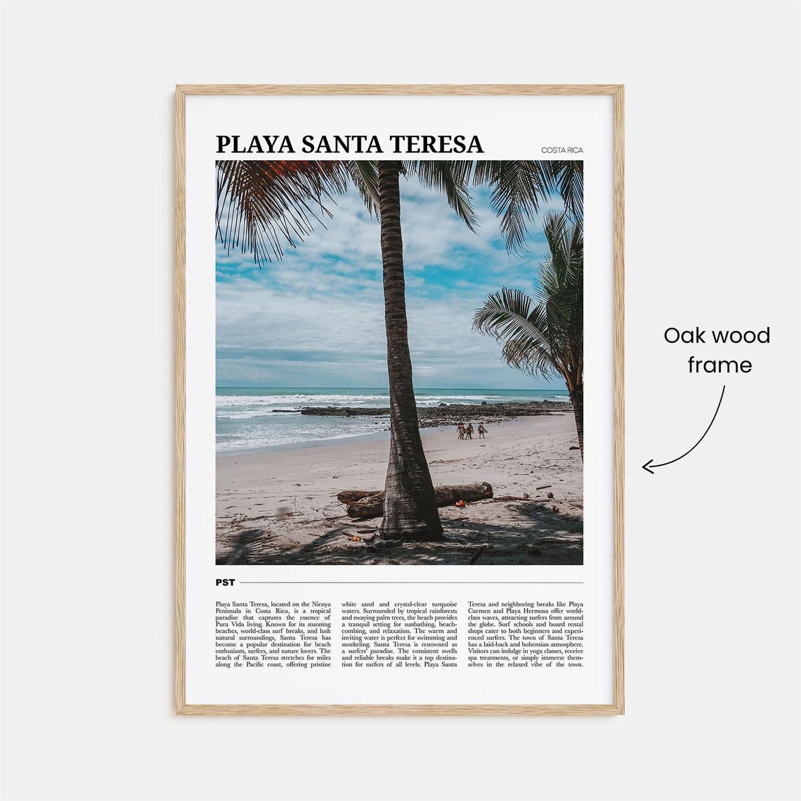 Playa Santa Teresa Costa Rica Palm Beach Pacific Surf Poster - Image 3