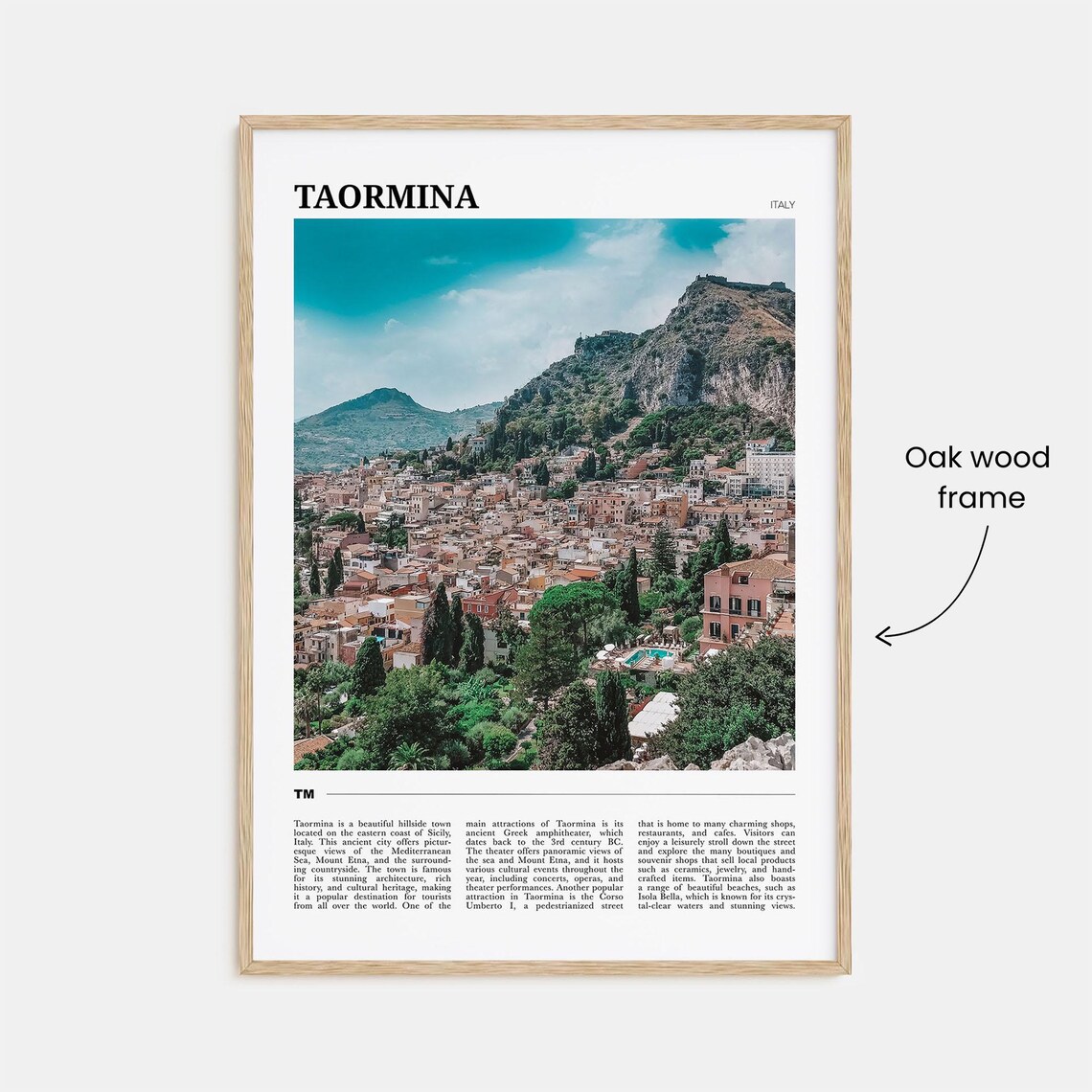 Taormina Travel Poster Taormina Wall Art Taormina Poster Print Taormina Photo Taormina Decor Italy - Image 3