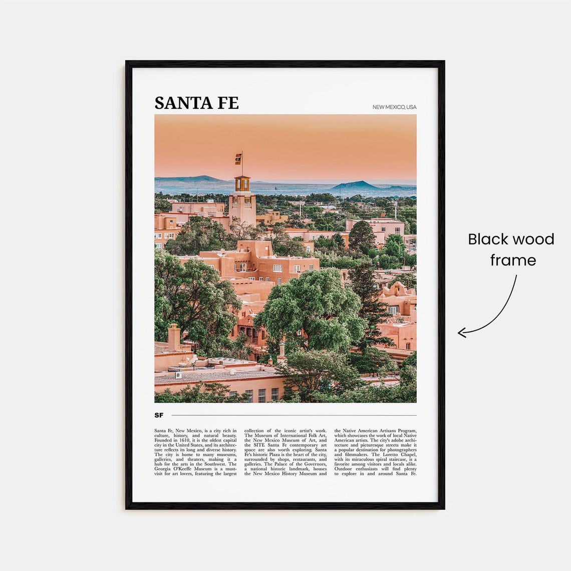 Santa Fe New Mexico Adobe Old Town Sunset Travel Poster Series - Image 2