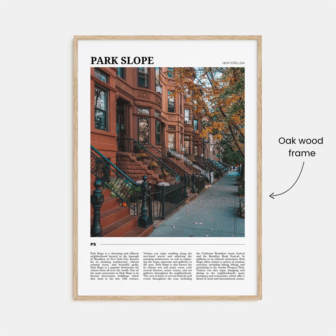 Park Slope Travel Poster, New York USA Art Print - Image 4