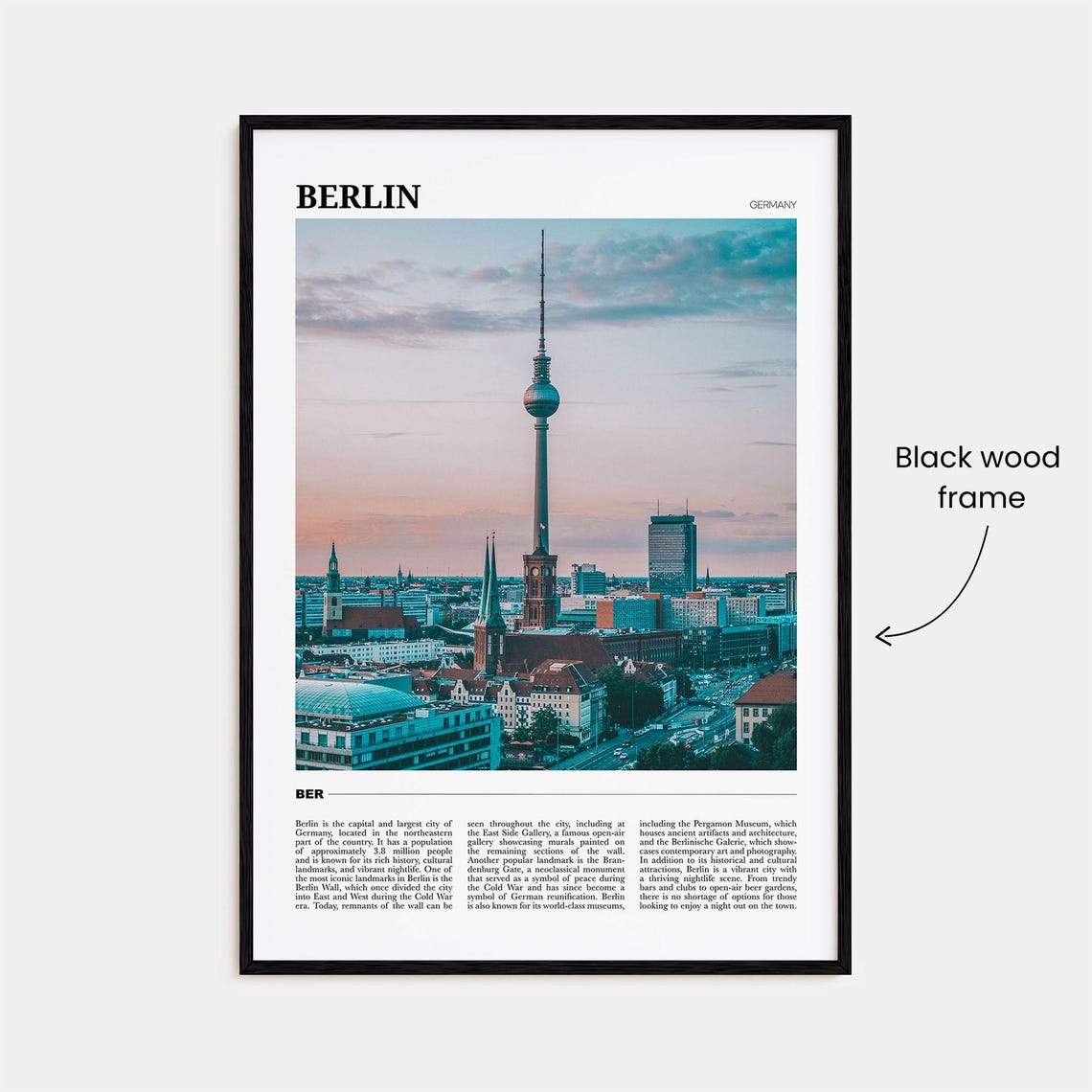 Berlin Germany TV Tower Skyline Sunset Travel Photography Poster - Image 2