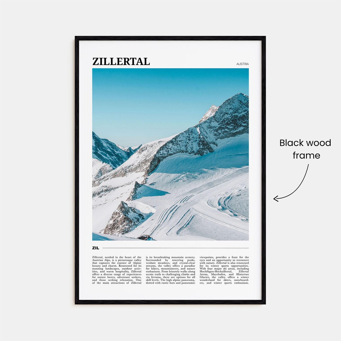 Zillertal Travel Poster, Austria Mountain Landscape - Image 2