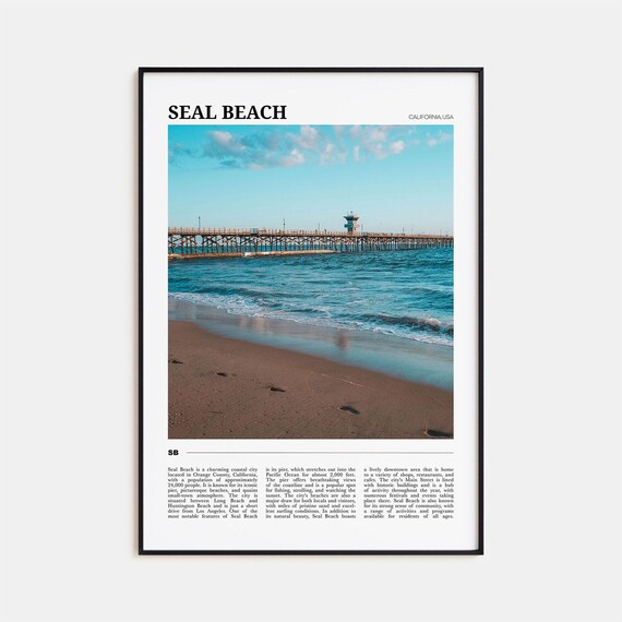Seal Beach Travel Poster No 2 Seal Beach Wall Art Seal Beach Poster Print Seal Beach Photo Seal Beach Decor California Usa