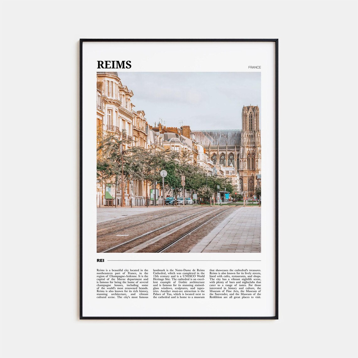 Reims France Travel Poster
