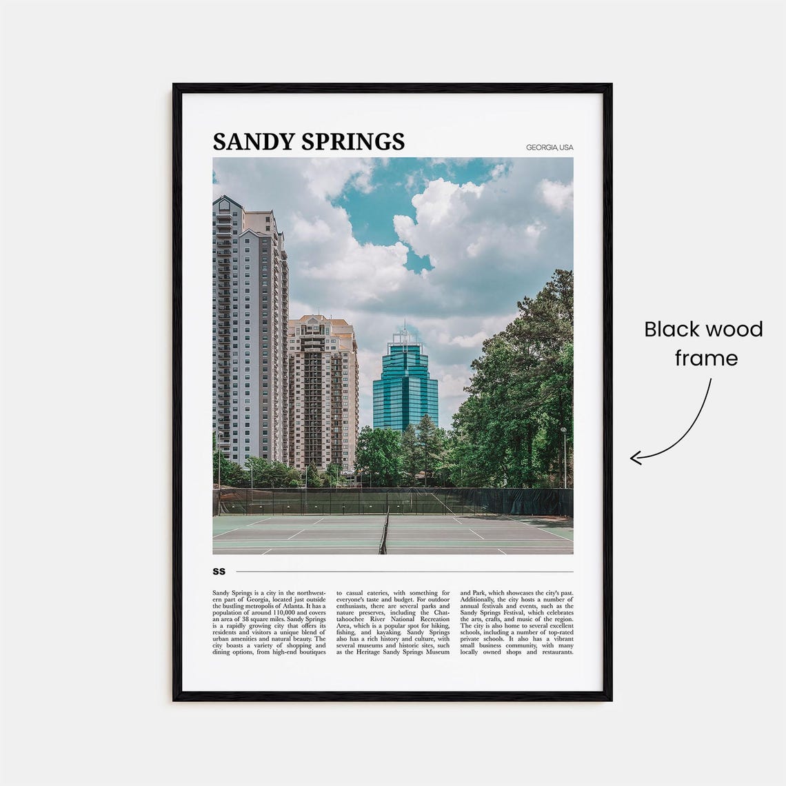 Sandy Springs Georgia Tennis Courts City High Rises Photo Poster - Image 2