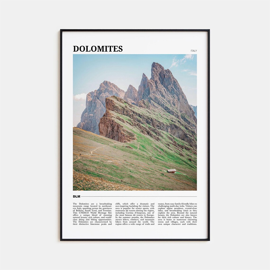 Dolomites Italy Travel Poster