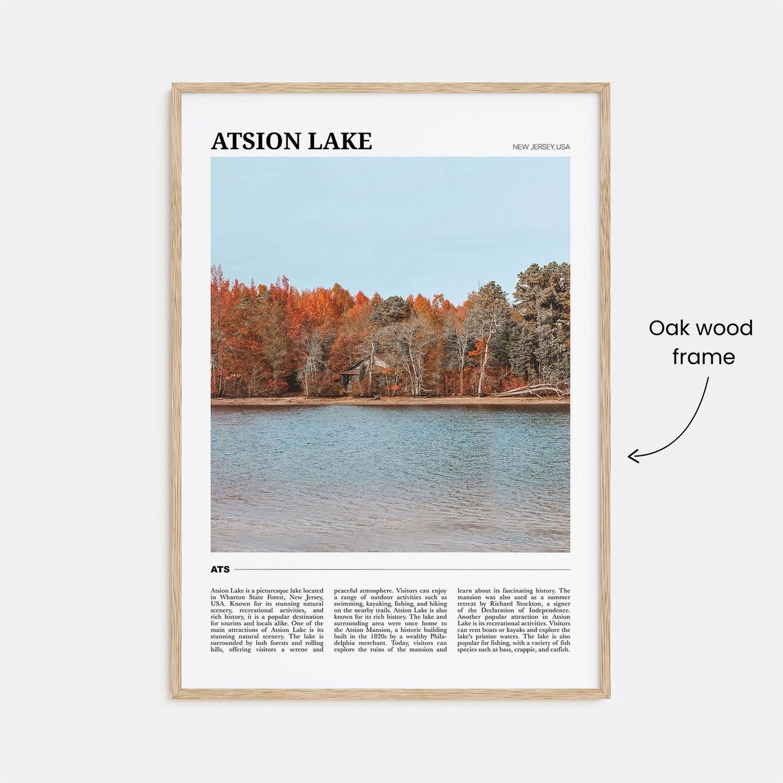 Atsion Lake Travel Poster Atsion Lake Wall Art Atsion Lake Poster Print Atsion Lake Photo Atsion Lake Decor New Jersey Usa - Image 3
