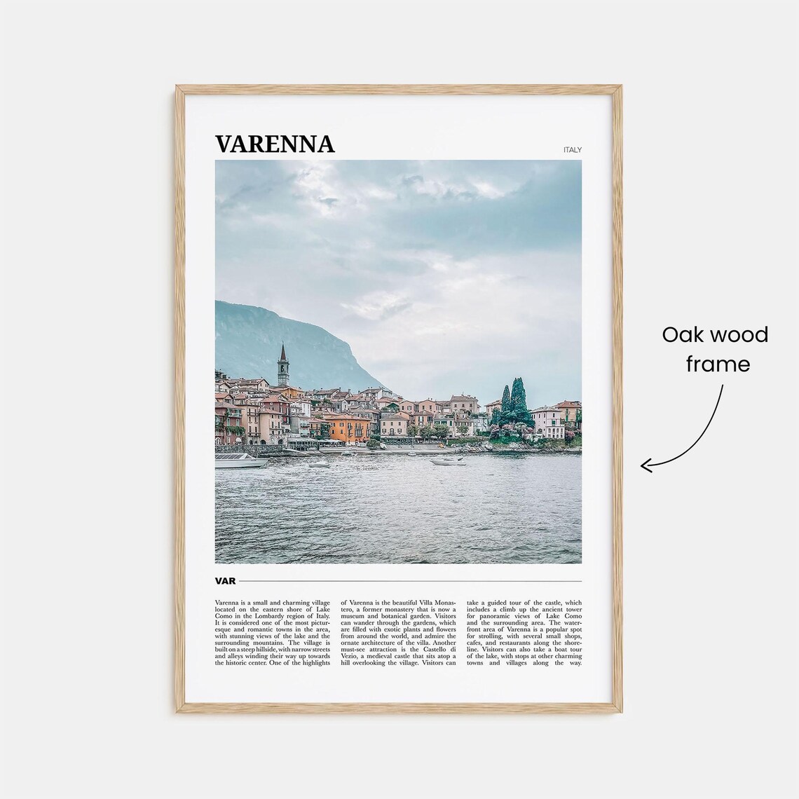 Varenna Italy Lake Como Lakeside Village Mountains Travel Poster - Image 3