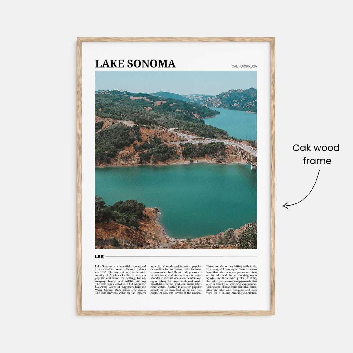 Lake Sonoma Travel Poster Lake Sonoma Wall Art Lake Sonoma Poster Print Lake Sonoma Photo Lake Sonoma Decor California Usa - Image 3