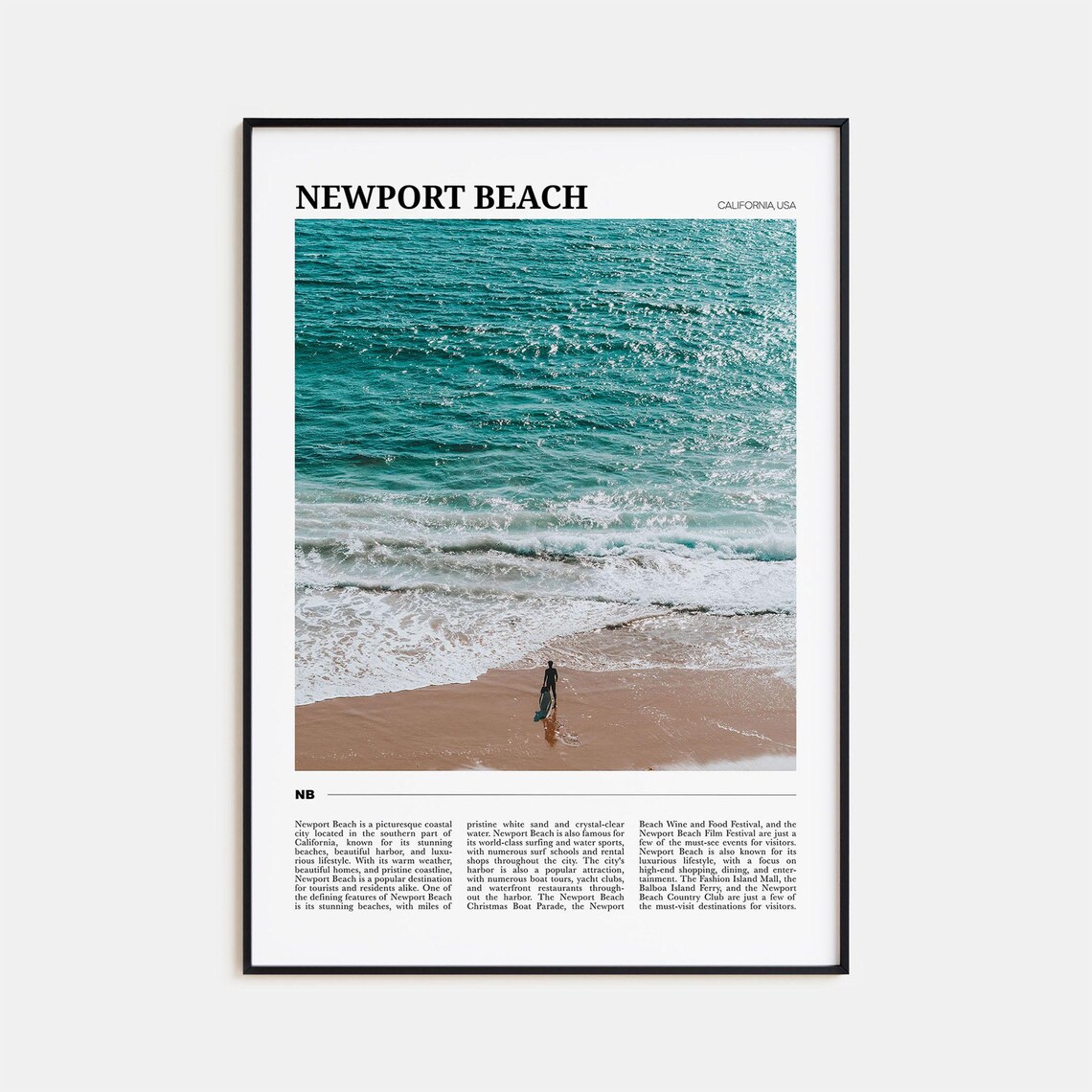 Newport Beach Travel Poster, California USA