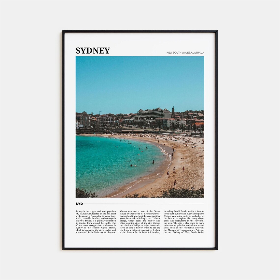 Sydney Travel Poster, New South Wales Australia