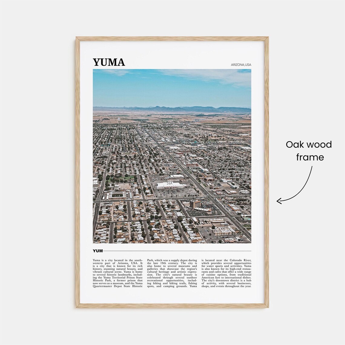Yuma Arizona Desert City Aerial Grid Streets Travel Poster Series - Image 3
