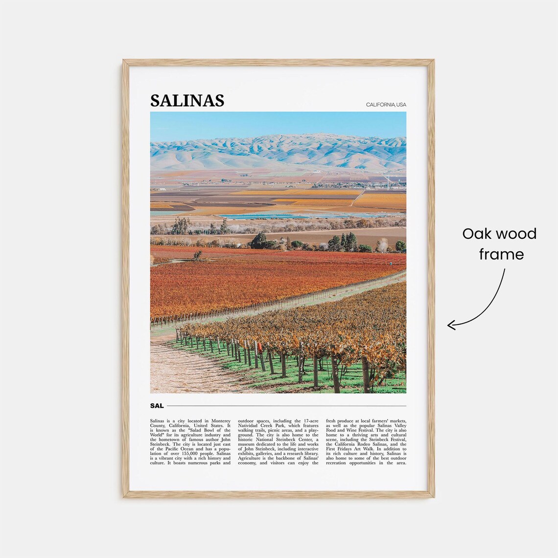 Salinas Travel Poster, California USA Art Print - Image 3
