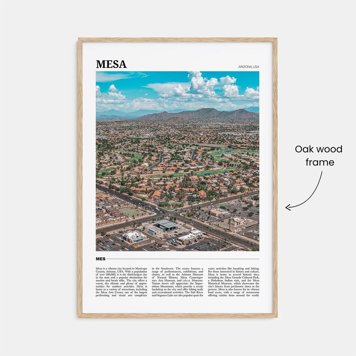 Mesa Arizona Desert Aerial Photo Mountain Skyline Travel Poster - Image 3