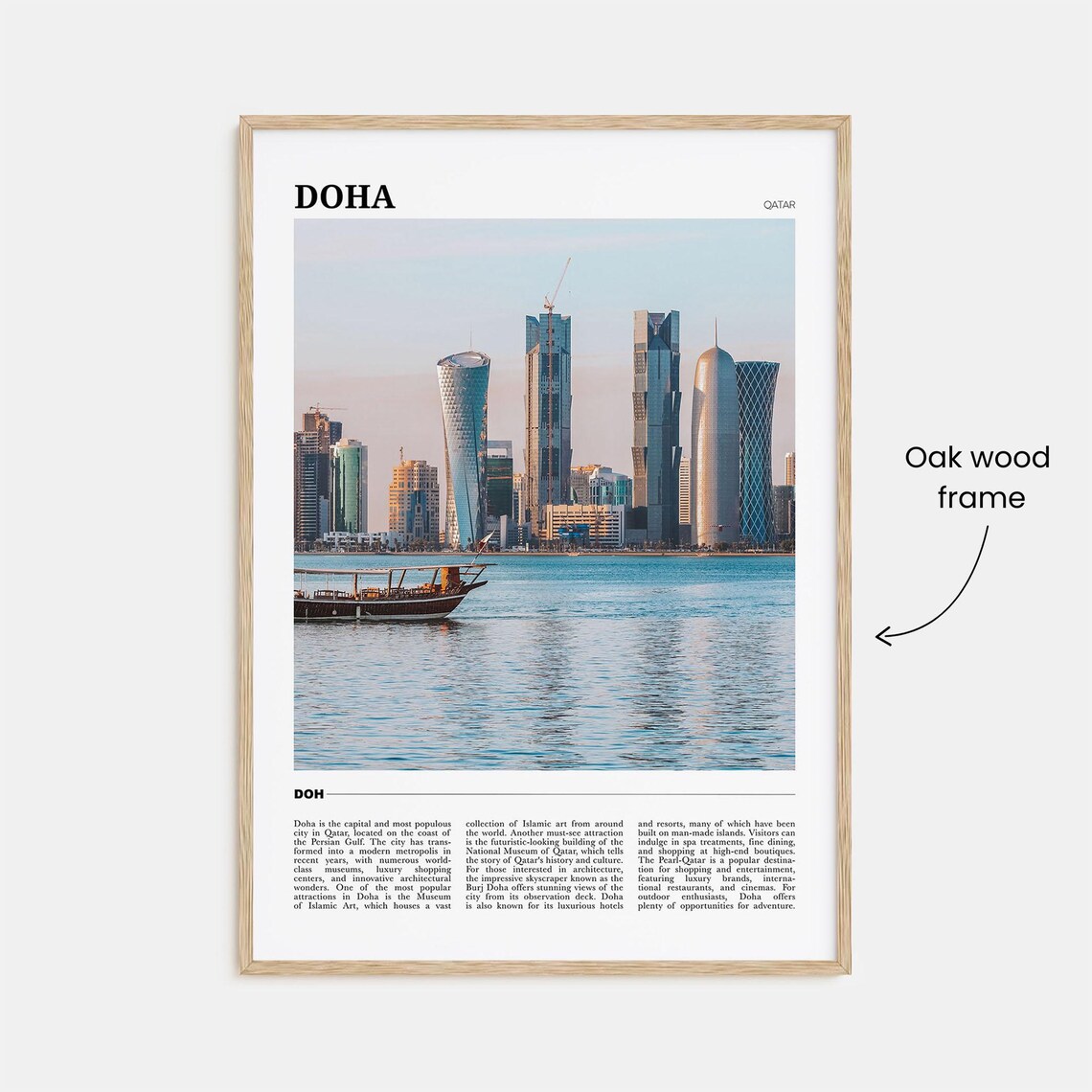 Doha Travel Poster, Qatar Travel Poster Print - Image 3