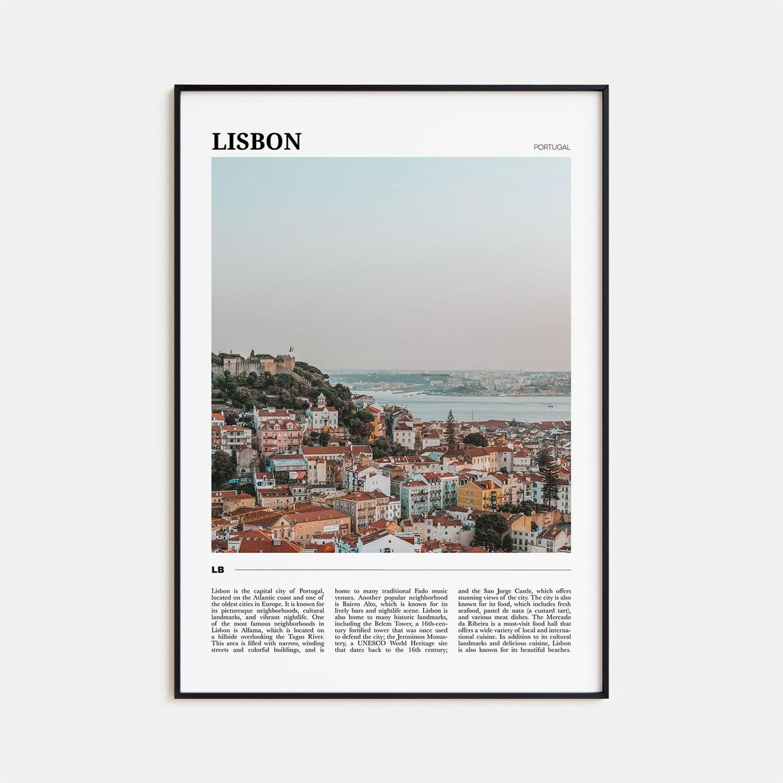 Lisbon Travel Poster, Portugal City Decor Print