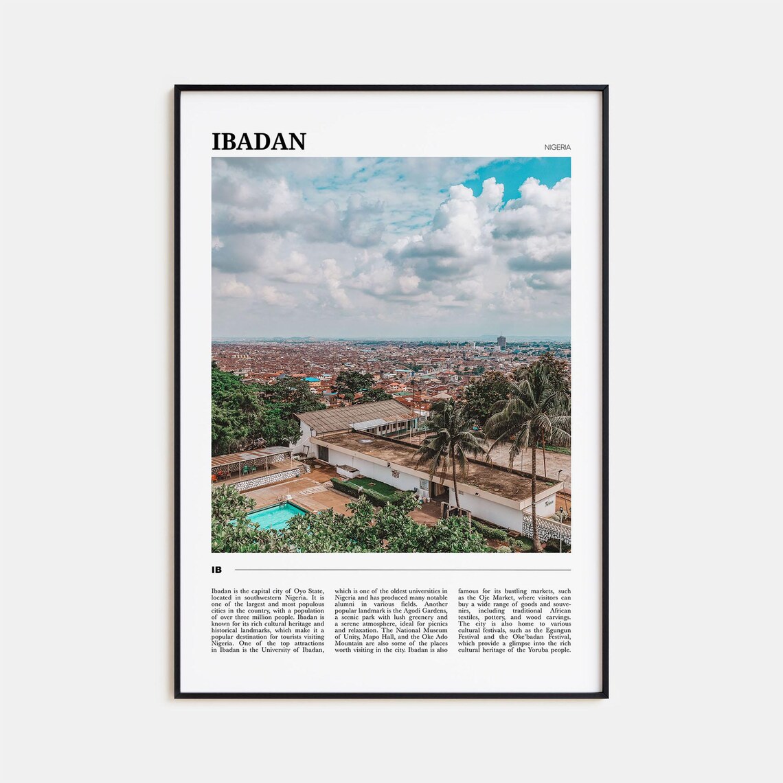 Ibadan Travel Poster, Nigeria Art Print