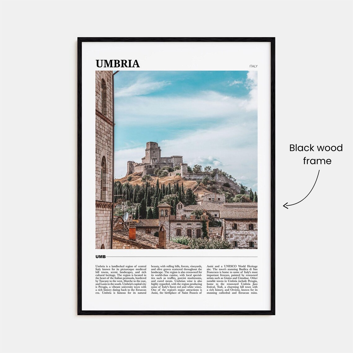 Umbria Travel Poster, Italy Travel Art Print - Image 2