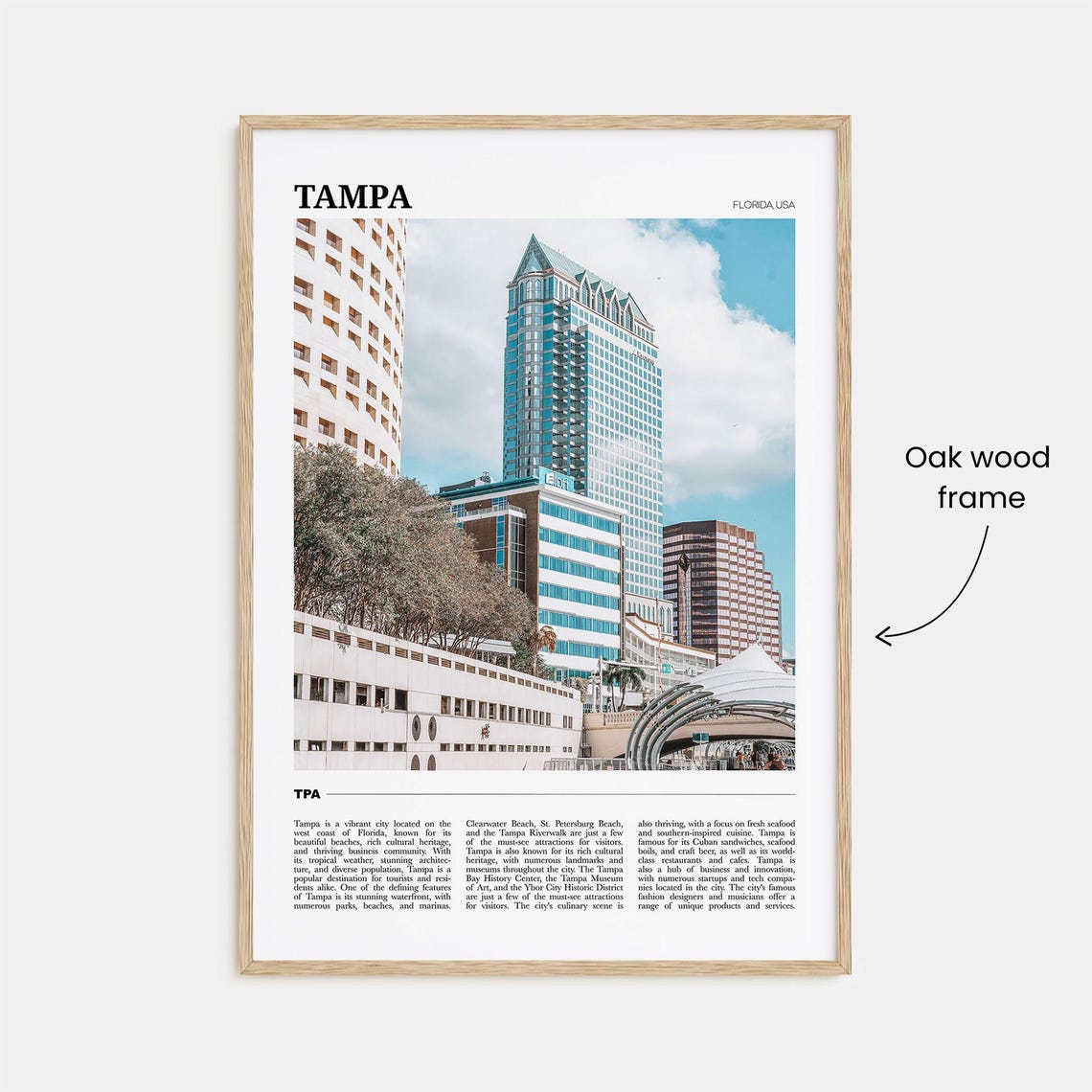 Tampa Travel Poster No 1 Tampa Wall Art Tampa Poster Print Tampa Photo Tampa Decor Florida Usa - Image 3